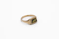 Geometric Sapphire Signet Ring #1 - 9k gold - Ready to Ship