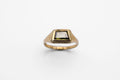 Geometric Sapphire Signet Ring #1 - 9k gold - Ready to Ship