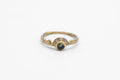 Ore Crowned ring - 14k Gold with sapphire & white diamonds - Ready to ship