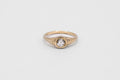 Diamond Signet ring - 9k Gold with Salt & Pepper Diamond