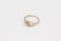 Diamond Signet ring - 9k Gold with Salt & Pepper Diamond