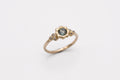 Elio Ring - 9k gold with Teal Sapphire & Diamonds - Ready to ship