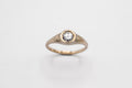 Diamond Signet ring - 9k Gold with Salt & Pepper Diamond