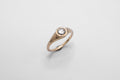 Diamond Signet ring - 9k Gold with Salt & Pepper Diamond