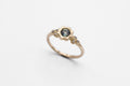 Elio Ring - 9k gold with Teal Sapphire & Diamonds - Ready to ship