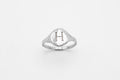 Round Engravable signet ring - Silver