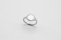 Round Plain signet ring - Silver
