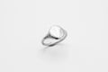 Round Plain signet ring - Silver