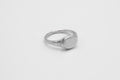 Framed Oval Engravable signet ring - Silver
