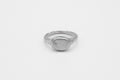 Framed Oval Engravable signet ring - Silver