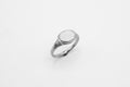 Framed Oval Engravable signet ring - Silver