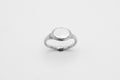 Framed Oval Engravable signet ring - Silver