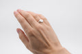 Framed Oval Engravable signet ring - Silver