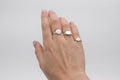 Framed Oval Engravable signet ring - Silver