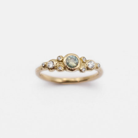 Hana ring - gold with sapphire and diamonds