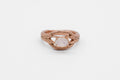 Moonstone deco ring - 10k rose gold - Ready to ship