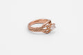 Moonstone deco ring - 10k rose gold - Ready to ship