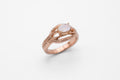 Moonstone deco ring - 10k rose gold - Ready to ship