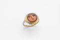 Face signet ring - Second - 10k gold and Hessonite Garnet - Ready to ship