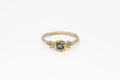 Bower Ring - gold with Teal Sapphire & Diamonds