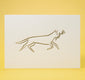 Golden Dog with Flower - Letterpress Print