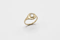 Dais ring - 14k gold with white rose cut diamond