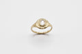 Dais ring - 14k gold with white rose cut diamond