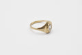 Dais ring - 14k gold with white rose cut diamond