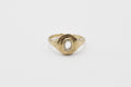 Dais ring - 14k gold with white rose cut diamond