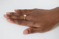 Dot Ring - 9k gold with pavé diamond line