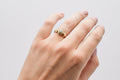 Ore ring - 14k gold with salt & pepper diamond