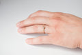 Hex ring - 14k gold with salt & pepper diamond