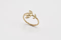 Petite Flower Stem Ring - 10k gold - READY TO SHIP