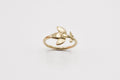 Petite Flower Stem Ring - 10k gold - READY TO SHIP