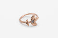 Petite Flower Stem ring - 10k Rose gold with diamond - READY TO SHIP