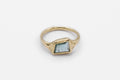 Geometric Emerald Signet Ring - 14k gold