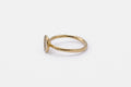 Dot Ring - 9k gold with pavé diamond line