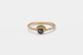 Fan Ring - 14k with dark salt & pepper diamond - READY TO SHIP