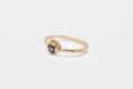 Fan Ring - 14k with dark salt & pepper diamond - READY TO SHIP