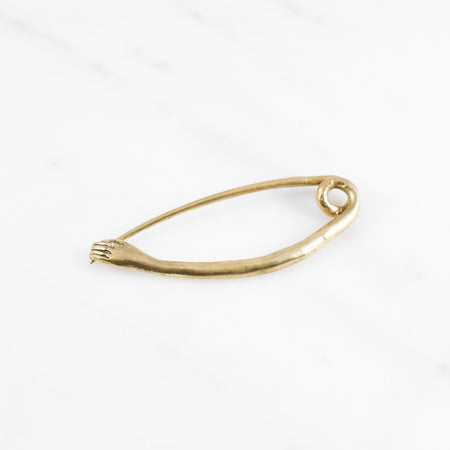 Hand Safety Pin - Brass