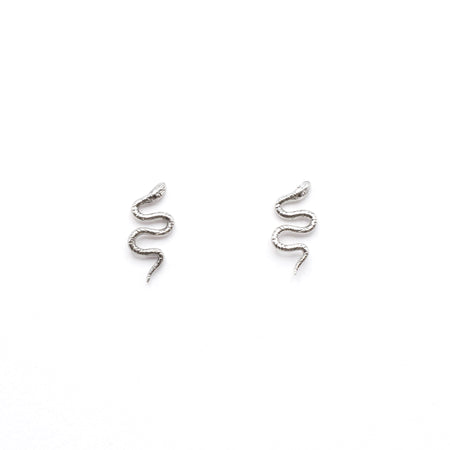 Tiny snake studs - silver