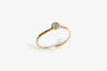 Hex ring - 14k gold with salt & pepper diamond