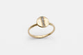 Dot Ring - 9k gold with pavé diamond line