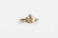 Dot Ring - 9k gold with pavé diamond line