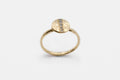 Dot Ring - 9k gold with pavé diamond line