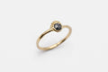 Fan Ring - 14k with dark salt & pepper diamond - READY TO SHIP