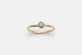 Hex ring - 14k gold with salt & pepper diamond