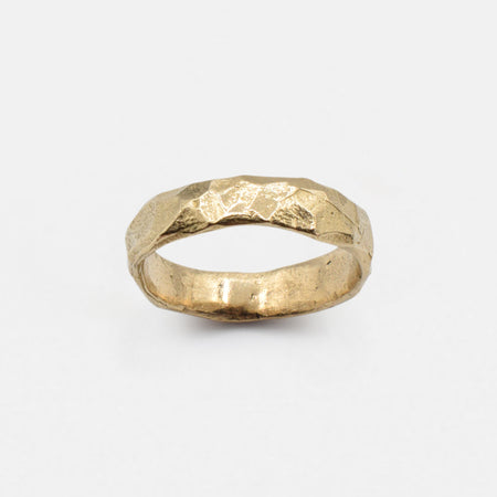 Rough and smooth ring - 14k gold - READY TO SHIP