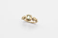 Ore ring - 14k gold with pale green sapphire