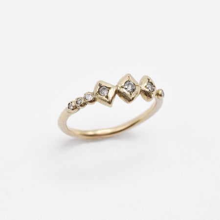 Chlo Ring - 14k gold with star set salt & pepper diamonds